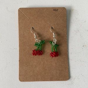 handmade cherry earrings! 🍒